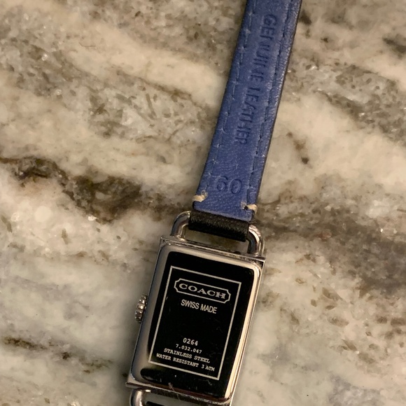 Sleek Coach Watch with slim rectangle face framed in shiny black enamel. UEC - Picture 7 of 7